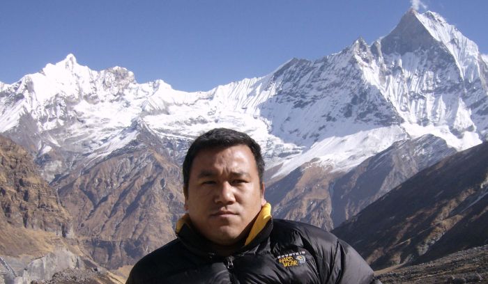 Pasang sherpa at Annapurna base camp( 4130m)