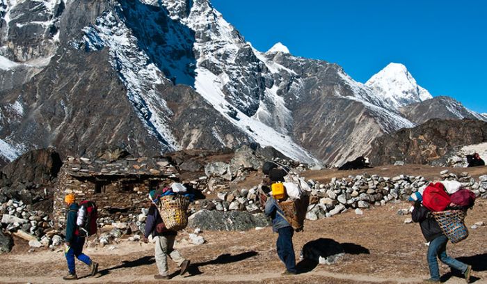  our porters supporting our Everest trekkers