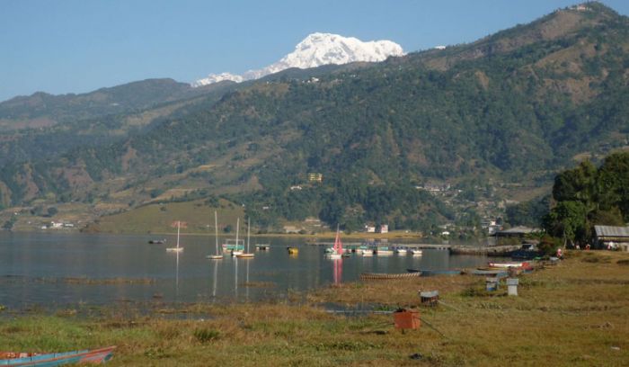 Fewa lake & Annapurna from pokhara