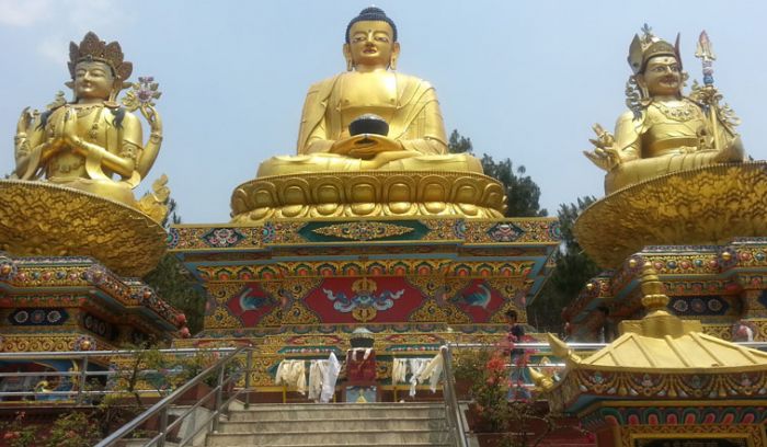 Buddha statues in Swoyambu in Kathmnandu