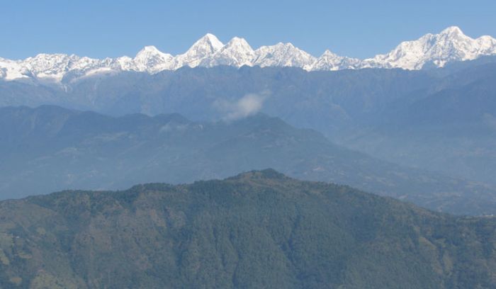 View from Nagarkot Hill,The closest mountain hill of Kathmandu