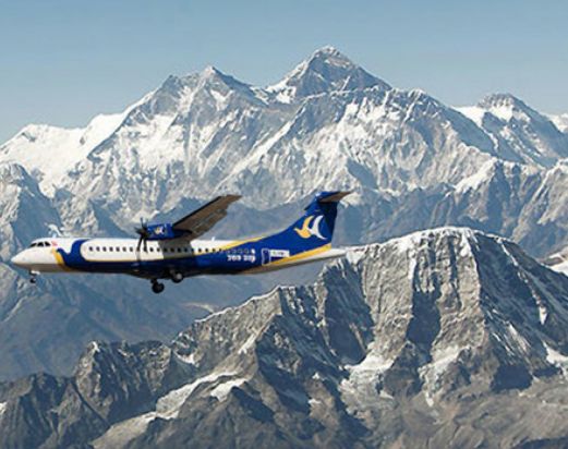 Mountain flight in nepal