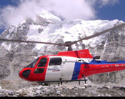 Helicopter trek to Everest base camp